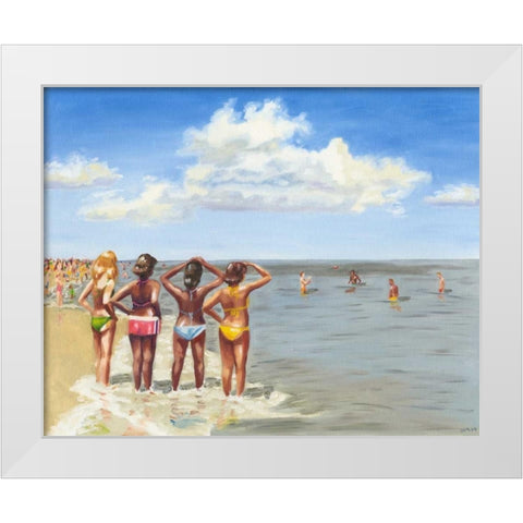 Beach Vacation II White Modern Wood Framed Art Print by Miller, Dianne