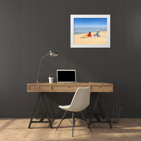 Beach Vacation IV White Modern Wood Framed Art Print by Miller, Dianne