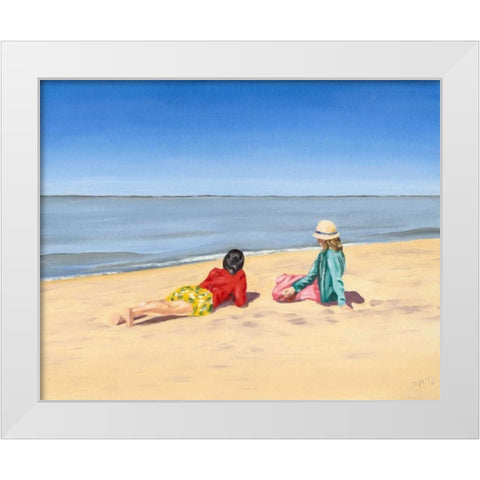 Beach Vacation IV White Modern Wood Framed Art Print by Miller, Dianne