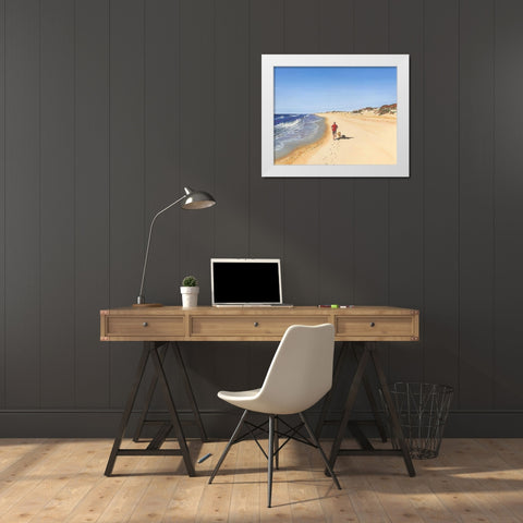 Beach Vacation V White Modern Wood Framed Art Print by Miller, Dianne