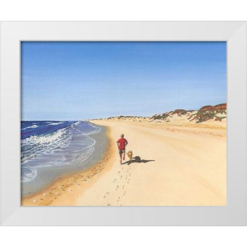 Beach Vacation V White Modern Wood Framed Art Print by Miller, Dianne