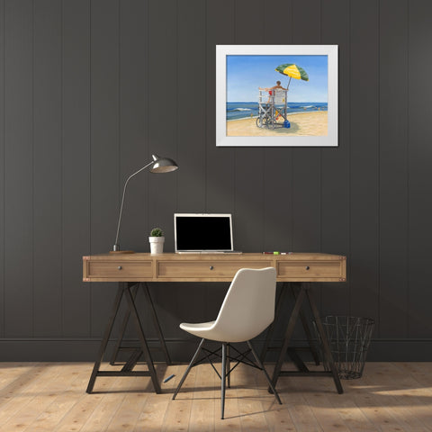 Beach Vacation VII White Modern Wood Framed Art Print by Miller, Dianne