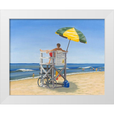 Beach Vacation VII White Modern Wood Framed Art Print by Miller, Dianne