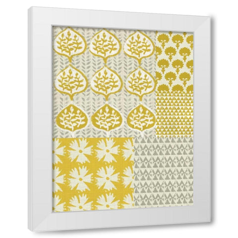 Marigold Patterns I White Modern Wood Framed Art Print by Zarris, Chariklia