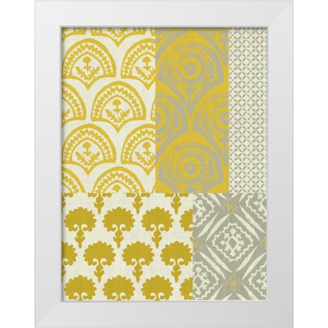 Marigold Patterns II White Modern Wood Framed Art Print by Zarris, Chariklia