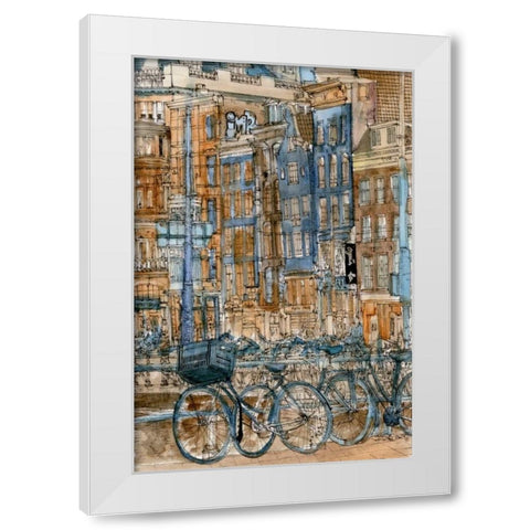 City Scene I White Modern Wood Framed Art Print by Wang, Melissa