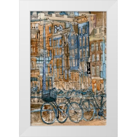 City Scene I White Modern Wood Framed Art Print by Wang, Melissa