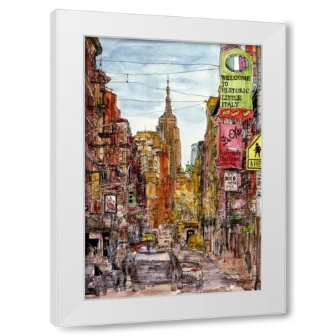 City Scene II White Modern Wood Framed Art Print by Wang, Melissa