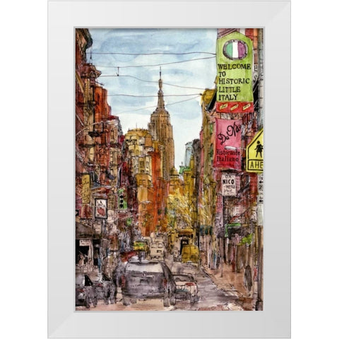 City Scene II White Modern Wood Framed Art Print by Wang, Melissa