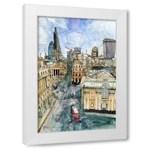 City Scene III White Modern Wood Framed Art Print by Wang, Melissa