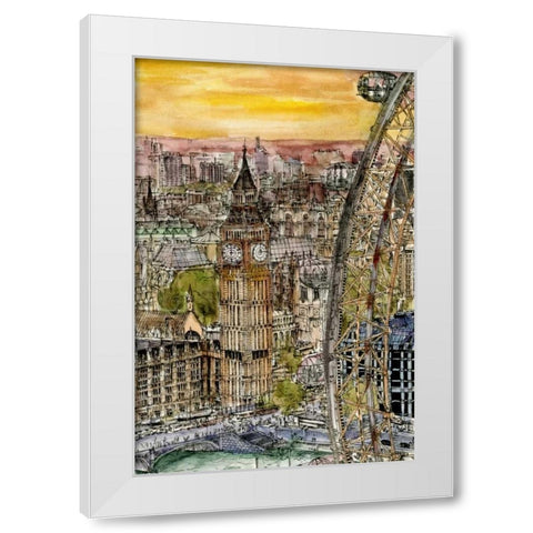 City Scene IV White Modern Wood Framed Art Print by Wang, Melissa