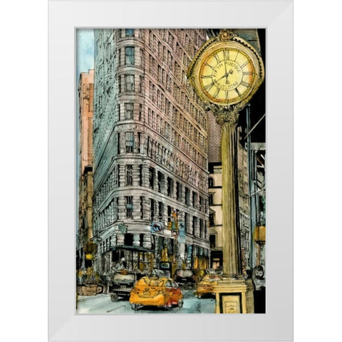 City Scene VII White Modern Wood Framed Art Print by Wang, Melissa