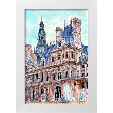 City Scene VIII White Modern Wood Framed Art Print by Wang, Melissa