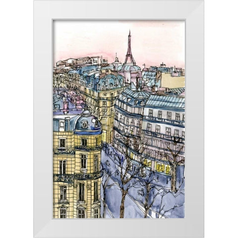 City Scene IX White Modern Wood Framed Art Print by Wang, Melissa