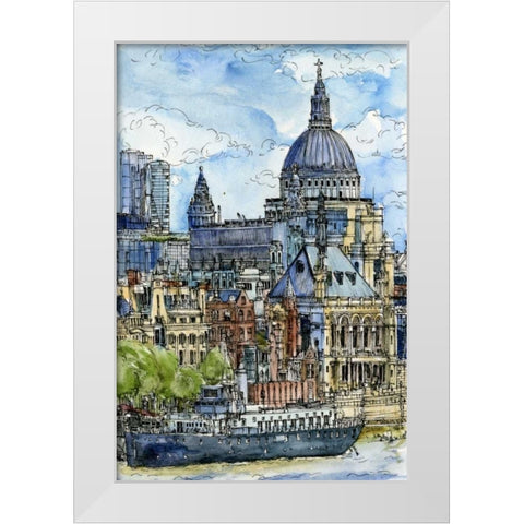 City Scene X White Modern Wood Framed Art Print by Wang, Melissa