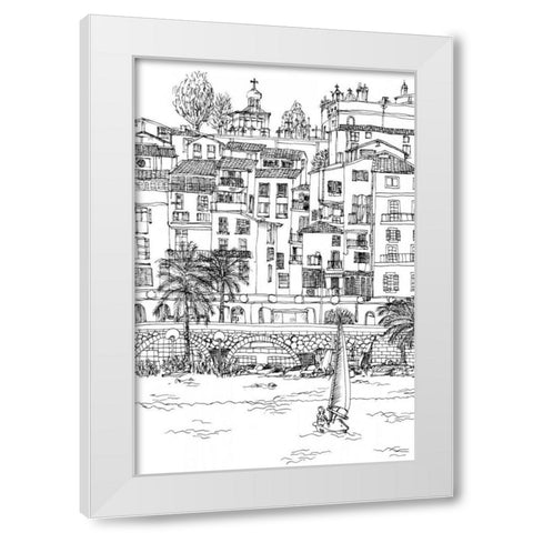 BandW City Scene V White Modern Wood Framed Art Print by Wang, Melissa