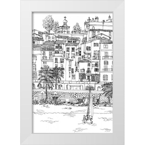 BandW City Scene V White Modern Wood Framed Art Print by Wang, Melissa