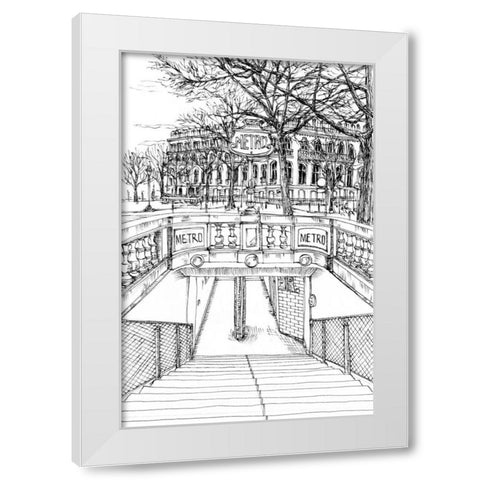 BandW City Scene VI White Modern Wood Framed Art Print by Wang, Melissa