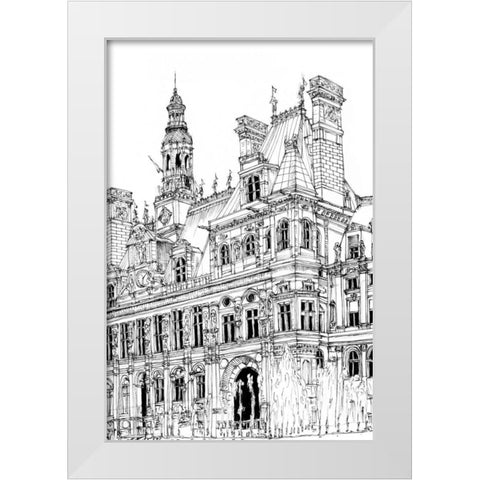 BandW City Scene VIII White Modern Wood Framed Art Print by Wang, Melissa