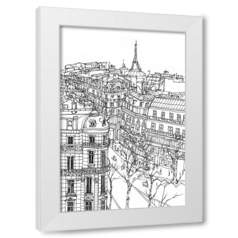 BandW City Scene IX White Modern Wood Framed Art Print by Wang, Melissa