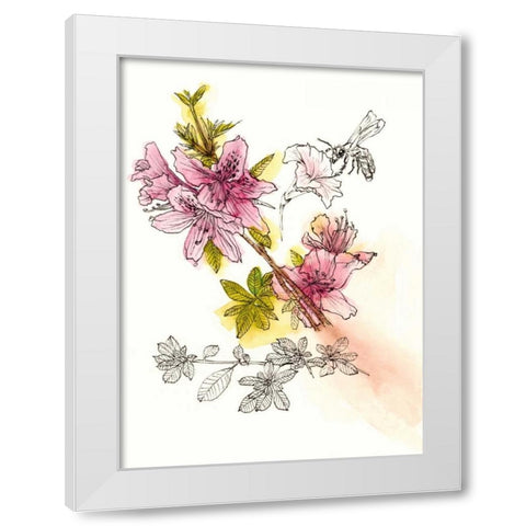 Floral Field Notes I White Modern Wood Framed Art Print by Wang, Melissa