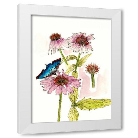 Floral Field Notes II White Modern Wood Framed Art Print by Wang, Melissa