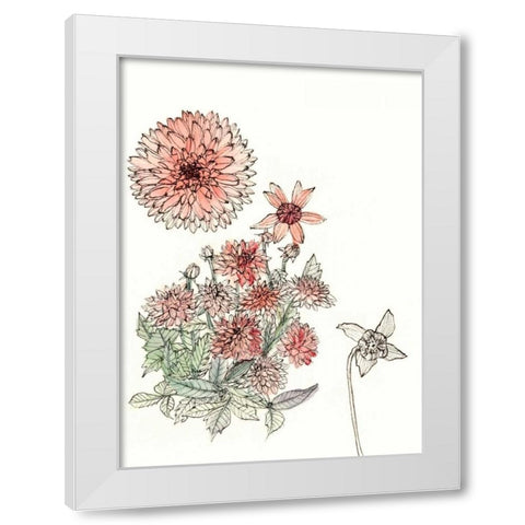 Dahlia Study White Modern Wood Framed Art Print by Wang, Melissa