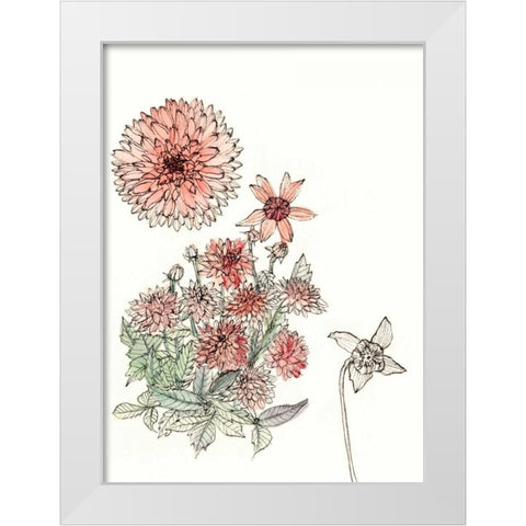 Dahlia Study White Modern Wood Framed Art Print by Wang, Melissa