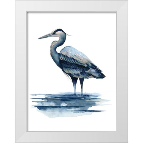 Azure Heron I White Modern Wood Framed Art Print by Popp, Grace