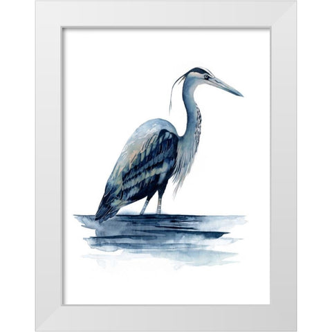 Azure Heron II White Modern Wood Framed Art Print by Popp, Grace