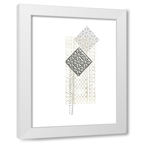Block Print Composition I White Modern Wood Framed Art Print by Vess, June Erica