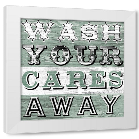 Bathtime Sign I White Modern Wood Framed Art Print by Vess, June Erica