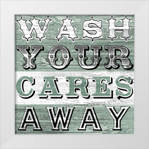 Bathtime Sign I White Modern Wood Framed Art Print by Vess, June Erica
