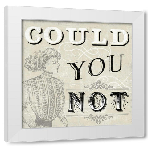 Victorian Snark III White Modern Wood Framed Art Print by Vess, June Erica