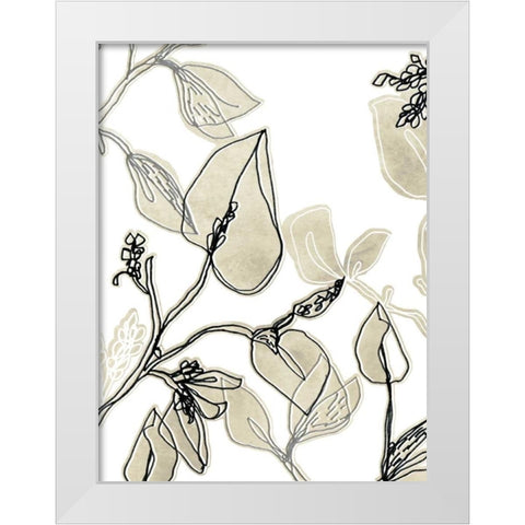 Block Print Contour I White Modern Wood Framed Art Print by Vess, June Erica