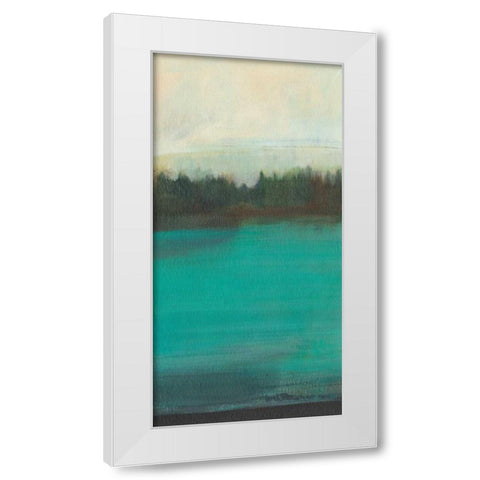 Teal Lake View I White Modern Wood Framed Art Print by Fuchs, Jodi