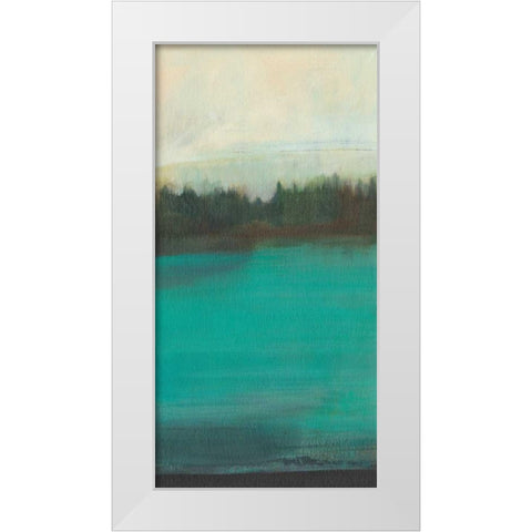 Teal Lake View I White Modern Wood Framed Art Print by Fuchs, Jodi