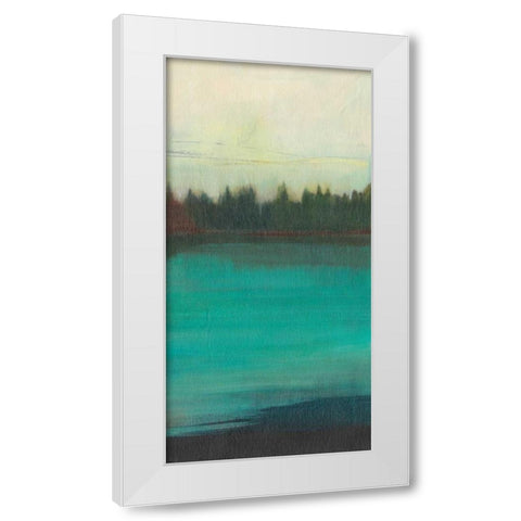 Teal Lake View II White Modern Wood Framed Art Print by Fuchs, Jodi