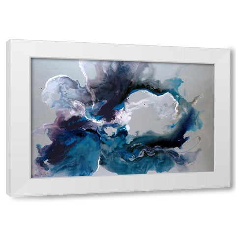 Cerulean waters White Modern Wood Framed Art Print by Edmunds, Sydney