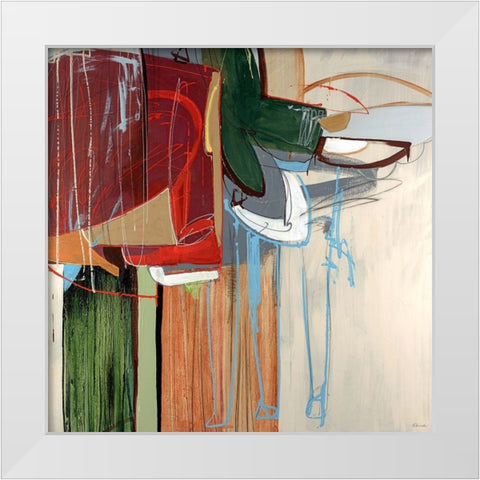 Kink White Modern Wood Framed Art Print by Edmunds, Sydney