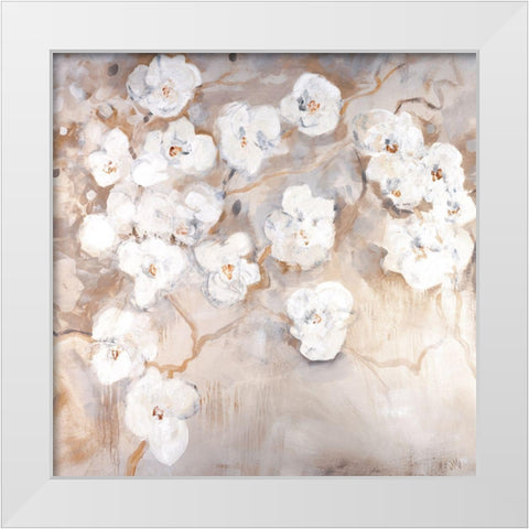 Orchid White White Modern Wood Framed Art Print by Maas, Jodi