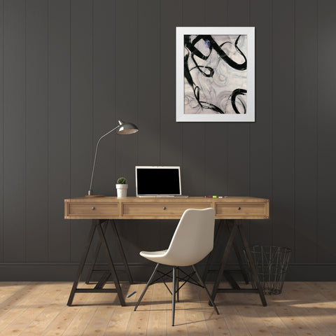 Slow Dance White Modern Wood Framed Art Print by Douglass, Farrell