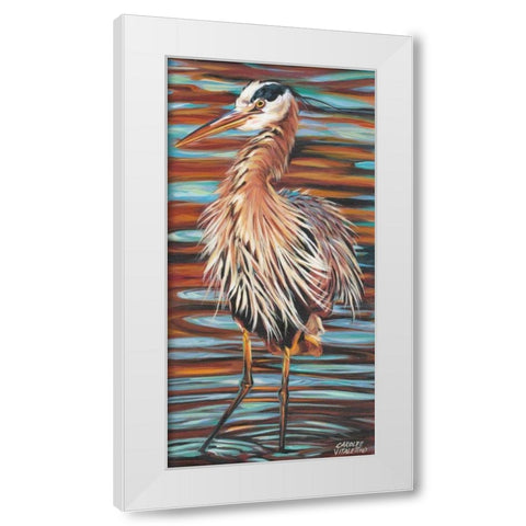 Watchful Heron II White Modern Wood Framed Art Print by Vitaletti, Carolee