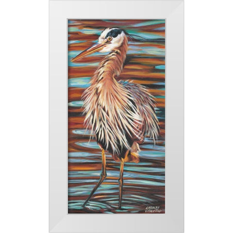 Watchful Heron II White Modern Wood Framed Art Print by Vitaletti, Carolee