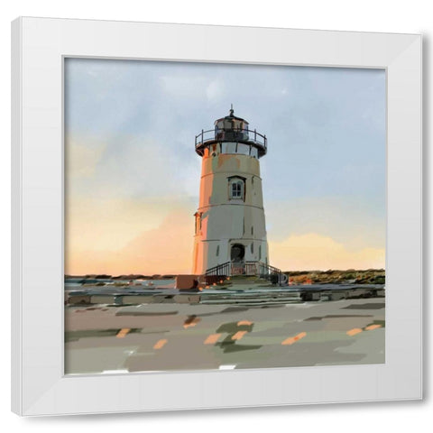 Lighthouse Scene I White Modern Wood Framed Art Print by Kalina, Emily