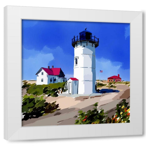 Lighthouse Scene III White Modern Wood Framed Art Print by Kalina, Emily