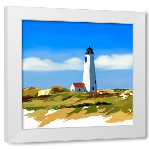 Lighthouse Scene IV White Modern Wood Framed Art Print by Kalina, Emily