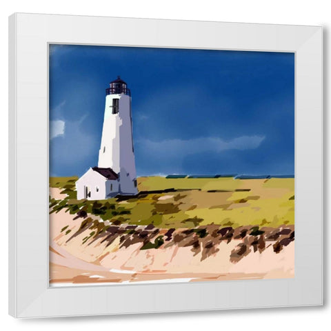 Lighthouse Scene V White Modern Wood Framed Art Print by Kalina, Emily