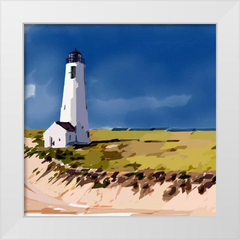 Lighthouse Scene V White Modern Wood Framed Art Print by Kalina, Emily