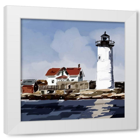 Lighthouse Scene VI White Modern Wood Framed Art Print by Kalina, Emily
